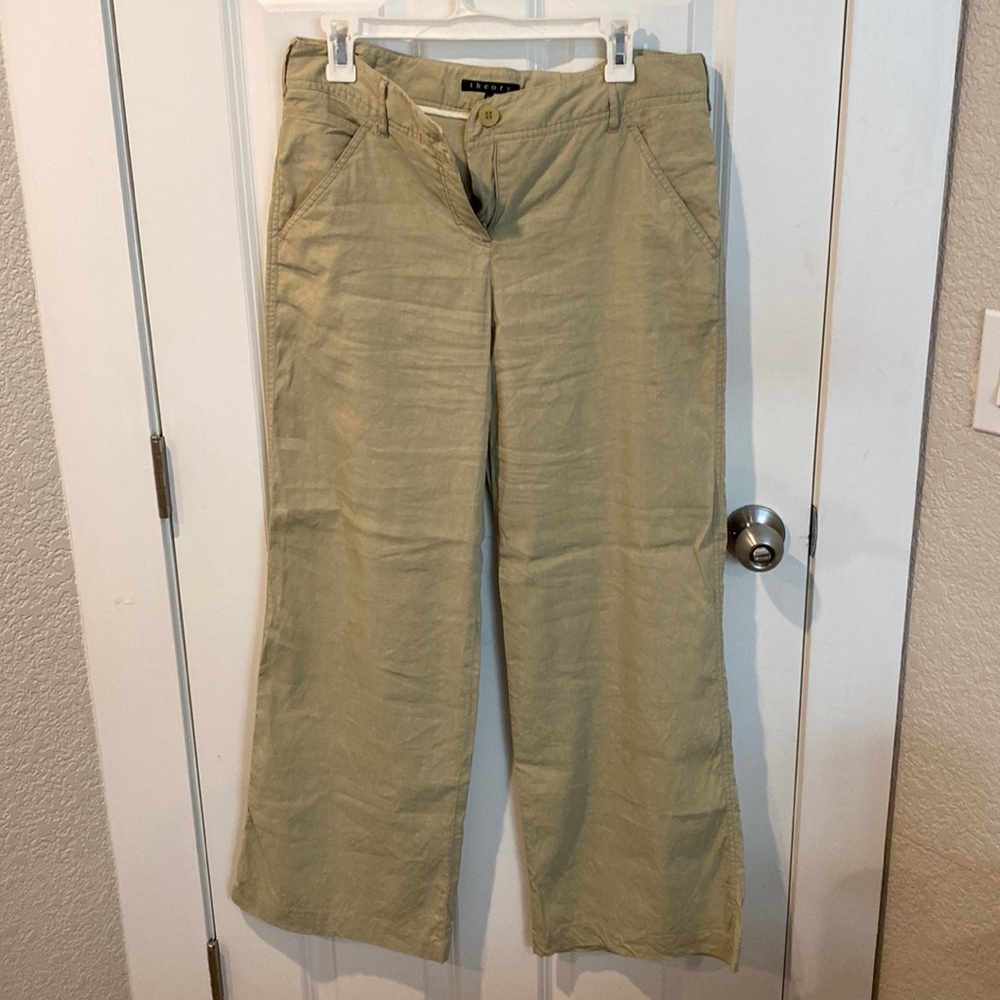 Theory linen blend pants